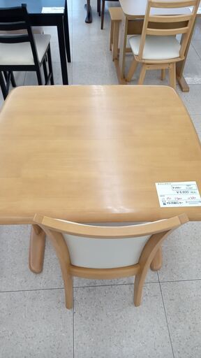★ジモティ割あり★  ダイニングセット ライトブラウン H69×D80×W88 クリーニング済み TJ4227