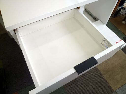 幅88.5㎝ ミドルレンジボード ニトリ 奥行41.5×高さ85㎝ エナメル ホワイト 食器棚 キッチンボード 収納棚 