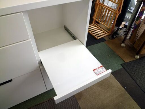 幅88.5㎝ ミドルレンジボード ニトリ 奥行41.5×高さ85㎝ エナメル ホワイト 食器棚 キッチンボード 収納棚 
