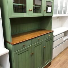 ★ジモティ割あり★  食器棚 グリーン H177×W120×D4...