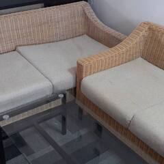 最終処分価格！！セット購入で二万円！！！ラタン　ソファの画像