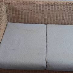 最終処分価格！！セット購入で二万円！！！ラタン　ソファの画像