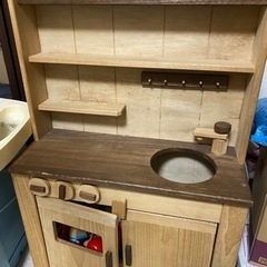 ▼【終了】木製　キッチン（付属品は写真と異なります）の画像