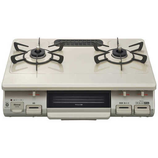 リンナイ　Rinnai　ガステーブルコンロ 片面焼き水なし クリームベージュ 60cm 都市ガス12・13A 右強火　RTE597BER