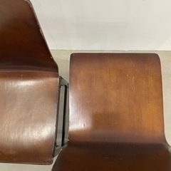 ウッド×黒パイプチェア2脚セットの画像