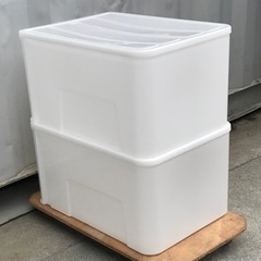 E188◇プラ収納ケース2個セット◇重ねて収納◇ホワイト◇引き出しの画像