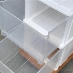 E188◇プラ収納ケース2個セット◇重ねて収納◇ホワイト◇引き出しの画像
