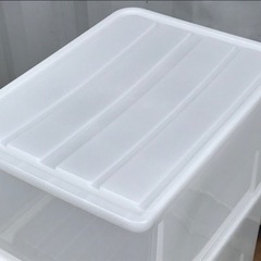 E188◇プラ収納ケース2個セット◇重ねて収納◇ホワイト◇引き出しの画像