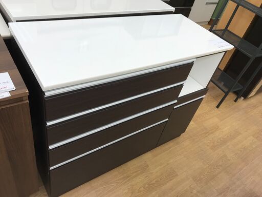 ★ジモティ割あり★ ニトリ キッチンボード ブラウン H95×W120×D51 クリーニング済み KJ4356