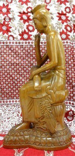 木彫り 弥勒菩薩 仏像 高さ：約42cm 仏教美術 座像 宝冠弥勒菩薩 半跏思惟像 国宝 広隆寺 彫刻 札幌市 中央区 南12条
