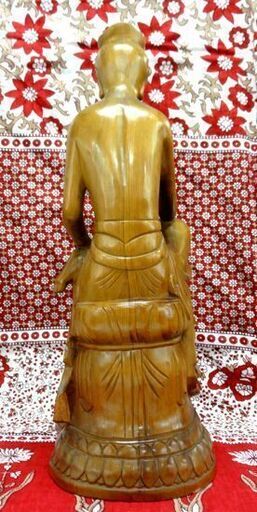 木彫り 弥勒菩薩 仏像 高さ：約42cm 仏教美術 座像 宝冠弥勒菩薩 半跏思惟像 国宝 広隆寺 彫刻 札幌市 中央区 南12条