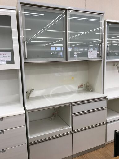 ★ジモティ割あり★ 綾野製作所 食器棚 ホワイト H208×W120×D49 クリーニング済み KJ4359