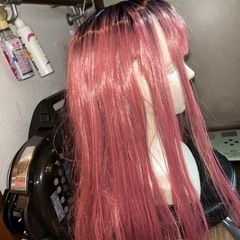 【洗浄済】ウィッグ・コスプレ・赤髪ロングの画像