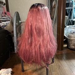【洗浄済】ウィッグ・コスプレ・赤髪ロングの画像
