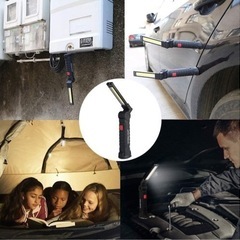 新品　LED 作業灯 ワークライト 強力COBライト 折り畳み式 USB充電式 マグネット付き 日常応急照明/自動車整備/夜間作業 の画像