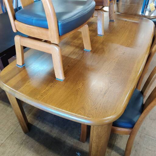 愛品倶楽部柏店】浜本工芸 ダイニング5点セット 回転チェア付 ナラ材