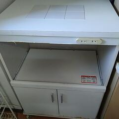 レンジ台炊飯器カウンター（キャスター付き）の画像