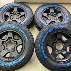 ジムニー純正×TOYO オープンカントリーRT 185/85R16◆マットブラックカラー!!5.5J 16in +22 5/139.7◆JA11 JA12 JB23 ジムニーに!!