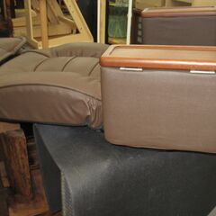 R483 座椅子 本革 肘付き 回転式 小物収納リクライニング Used・美品の画像