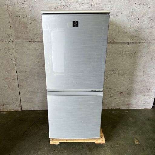 【SHARP】 シャープ ノンフロン2ドア冷凍冷蔵庫 容量137L 冷凍室46L 冷蔵庫91L SJ-PD14W-S 2012年製