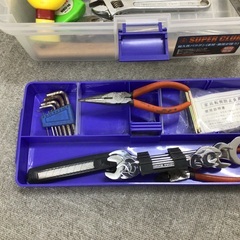 DIY 木工　鉄工　自転車　バイク　自動車　家具転倒防止金具つき　16点　ツールケース付きの画像