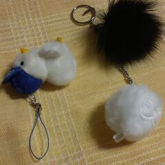◆【ストラップ・キーホルダー/３点セット】　　Aflac.etc。　　※お取り引きのついでに、如何でしょうか?の画像