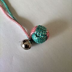 ハンドメイド　鈴　ブルー×ピンク　新品