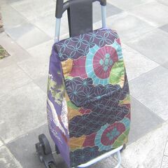 ❗着物リメイクバッグ付　ショッピングカート　　帯地使用　　ハンドメイド