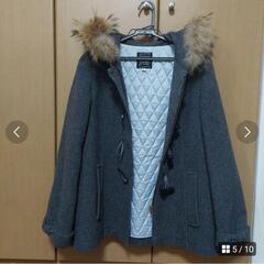 シンシアローリー　コート　ハーフ　ラクーンファー　グレーの画像