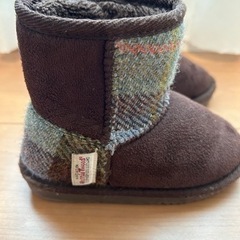 👞ムートンブーツ/ブラウンチェック16㎝の画像