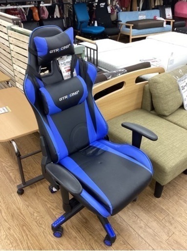 KB-44【新入荷　リサイクル品】GT RACING ゲーミングチェア　黒×青