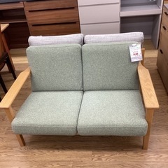 KB-45【新入荷　リサイクル品】unico VISKA カバーリングソファ　2シーター　グリーンの画像