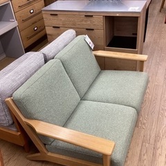 KB-45【新入荷　リサイクル品】unico VISKA カバーリングソファ　2シーター　グリーンの画像