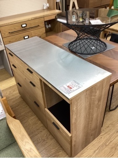 KB-46【新入荷　リサイクル品】unico ADDAY ステンレス　キッチンカウンター　ナチュラル