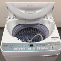 JT8286【SHARP/シャープ 7.0㎏洗濯機】美品 2022年製 ES-T714 家電 洗濯 簡易乾燥付の画像