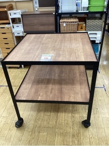 KB-50【新入荷　リサイクル品】オープンラック　作業台　黒×ナチュラル