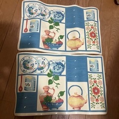 海外購入ランチョンマット　水色