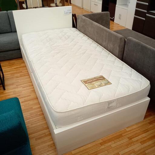 ★ジモティ割あり★ シングルベッド　ホワイト　クリーニング済　YJ1685