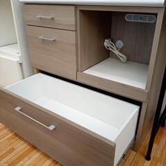 ★ジモティ割あり★ 福山木工　レンジボード　ベージュ系　クリーニング済　YJ1687