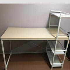 収納ラック付きデスク