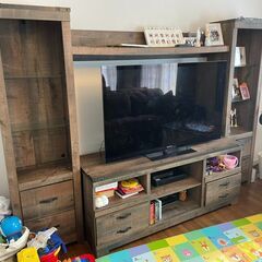Ashley アシュレイ TV台 収納棚付き 木目 海外家具 定...