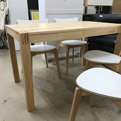 イケア IKEA ダイニングテーブルセット ダイニングテーブル5点セット ダイニング イス4脚 NORDBY ノールドビー アンティーク風 アンティークス 木製 無垢材 北欧 おしゃれ クリーニング済 堺市 石津【ジャングルジャングルサカイ石津店】の画像