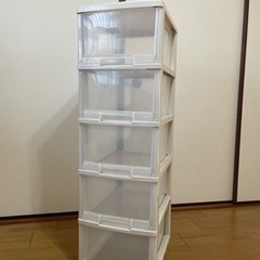 【決まりました】白い引き出し収納ケース　五段