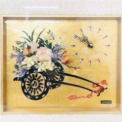 【中古品】CITIZEN シチズン 置き時計 額縁 昭和レトロ アンティーク 和風 時計 生活家具 生活用品の画像