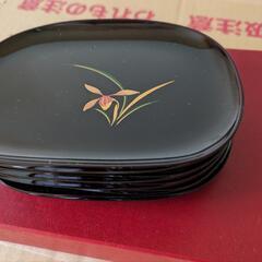 木粉加工漆器5枚　越前漆器5枚の画像