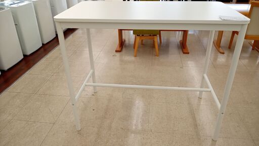 ★ジモティ割あり★ IKEA スタンディングテーブル 白 H105×D69.5×W130 クリーニング済み TJ4250