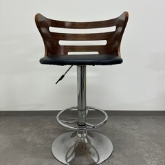 INT250 ボーダー　木製 ハイチェアー バーチェアー ブラウ...