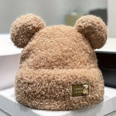 くまさん耳つき帽子の画像