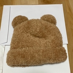 くまさん耳つき帽子の画像