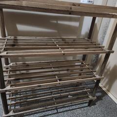 シューズラック　木製の画像